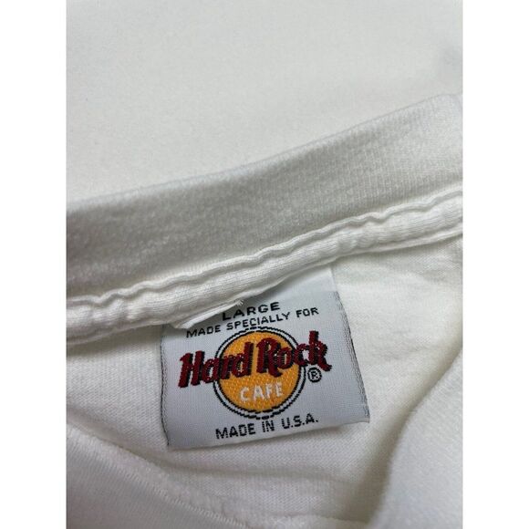 VINTAGE Hard Rock Cafe London 25th Year Anniversary T-shirt Men Large White 90s - Picture 6 of 7